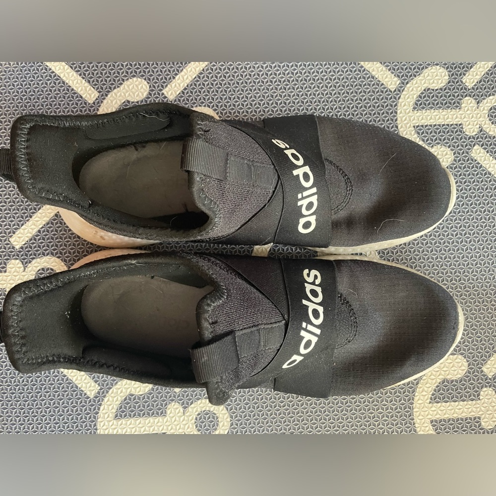 Adidas black slipon sneakers